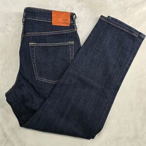 Flint and Tinder Selvedge Denim Athletic Tapered Fit Dark Wash Jeans Men's 32x30